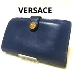 【美品】VERSACE ヴェルサーチ メデューサ ゴールド金具 二つ折り財布