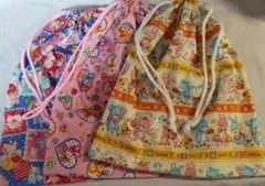 ★残1 ★特価【ハンドメイド】体操着入れ3枚/30*35/女児