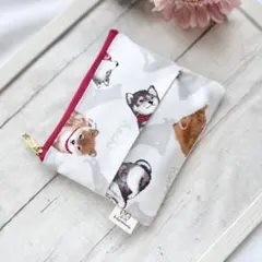 ハンドメイド】テディとうさぎ 黒チェック ポケットティッシュケース