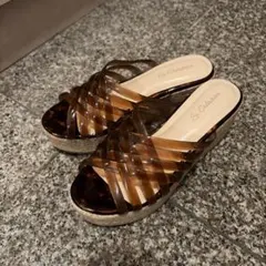 AZUL by moussy 厚底サンダル ブラウンウェッジサンダル ヒール