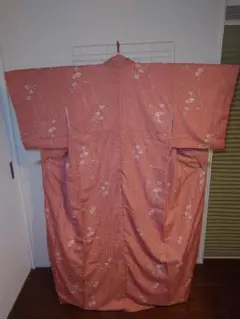 美品　洗える着物　小紋　袷　花柄