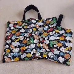 絵本バック　上履き入れ　ハンドメイド　レッスンバック　恐竜柄　入園　入学