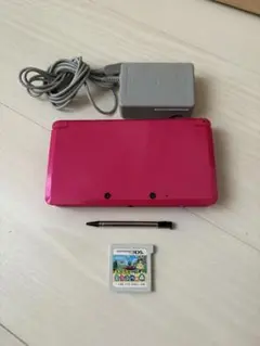 【早い者勝ち】ニンテンドー3DS グロスピンク 本体 充電器 ソフトセット