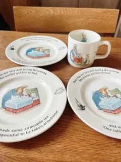 【未使用】 ピーターラビット 皿 ＆ カップ　2set 2025年最新】ウェッジウッド ピーターラビット 旧刻印の人気