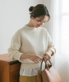 新品◆DOORS◆ボトルネックKNITプルオーバー《IVORY》