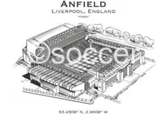 Anfield アンフィールド　リヴァプール　スタジアム イ　A4 ポスター