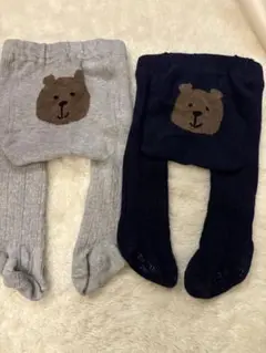 gap クマケーブルニットベビータイツ2色セット　80