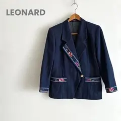 LEONARD レオナール ウール シルク切替 ジャケット M 0826 - メルカリ