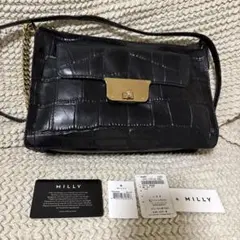 Milly クロコダイル型押しショルダーバッグ