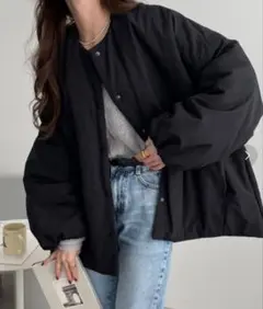 ブラック バルーンスリーブジャケット フリーサイズ