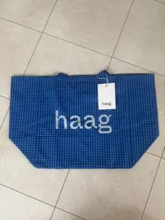 ラスト1枚❣️韓国限定⭐︎haag トートバッグ エコバッグ チェック 紫