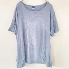オールドネイビー Tシャツ Uネック 半袖 無地 L 水色 レーヨン お出かけのサムネイル