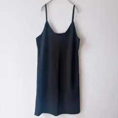 Z【グランディール】キャミソールワンピース 黒 ロング バックスリット 春夏のサムネイル