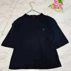 チャドリアン 半袖カットソーきれいめ黒Mこなれ感上品ゆったり着回しリラックス無地のサムネイル