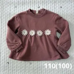 110(100)アプレレクール　デイジーモチーフ裏シャギーぺプラムトレーナー