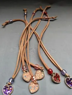 ハート型チャームのチョーカー6本セット