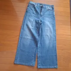 ブルー ワイドパンツ