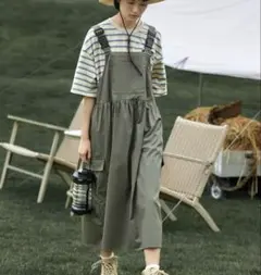 Dazy オリーブグリーン オーバーオール Lサイズ