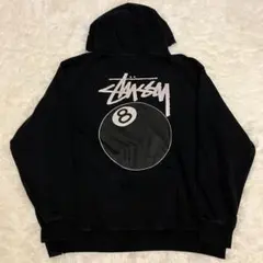 352【入手困難】ステューシー♤刺繍ビッグロゴ　希少　パーカー　即完売品　人気 STUSSY】 ステューシー 花柄 刺繍 ビッグロゴ パーカー L ☆人気