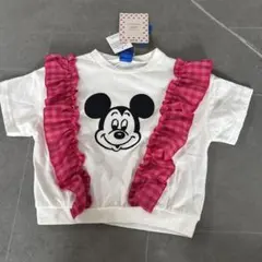 【新品タグ付き】ミッキー フリル 半袖Tシャツ 110 ディズニー ギンガムのサムネイル