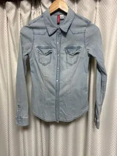 3月限定[美品]★Ｈ＆Ｍ　デニムシャツ　ストレッチあり