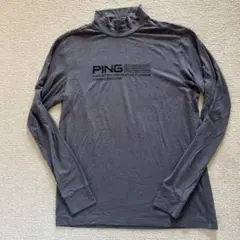 PING グレー モックネック長袖シャツ M