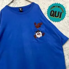 レア 00s US古着○刺繍ポケットTシャツ ルーニーテューンズ メンズXL