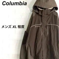 (春コーデ)コロンビア マウンテンジャケット 刺繍ロゴ ブラウン 茶 XL