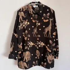 希少】美品✨powder 下迫秀樹 クジラ デザインシャツ 総柄 Fサイズ 鯨