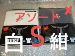 Hanes BEEFY-T 白×紺アソートセット Sサイズ ホワイト・ネイビー