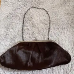 美品ハラコブラウン クラッチバッグ■パーティーバック■定価26250円