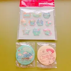 トイストーリー 缶バッジ　セリア　ジェシー　エイリアン　ピクサー　シール　新品