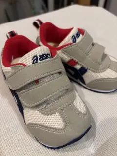 asics ベビー スニーカー グレー/レッド　13.0