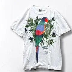 90s ヴィンテージTシャツ 半袖カットソー オウム 南国 ボタニカル プリントのサムネイル