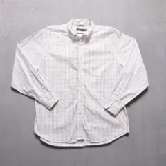NAUTICA 2989 タッターソールチェック ブロードシャツ XL 白