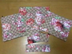 【訳あり】ハンドメイド花柄ジッパーポーチセット6点