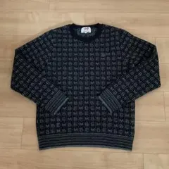 現行モデル マスターバニー ニット 総柄 黒 白 グレー M〜L相当 4 美品