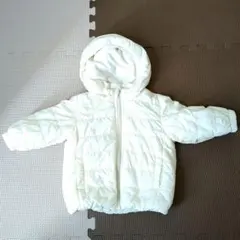 ホワイト フード付き キルティングアウター