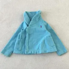 希少 Ralph Lauren タートルネックジャケット ロゴ刺繍 水色 12M