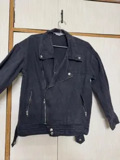 ダークブルー ライダースジャケット