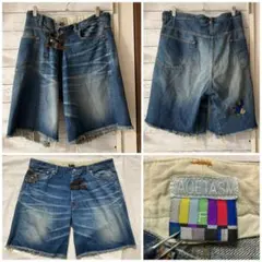 FACETASM ファセッタズム　アシンメトリーデニムハーフパンツ　古着屋購入のサムネイル