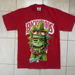未使用品 リックアンドモーティBACKWOODS キャラクターTシャツ レッド