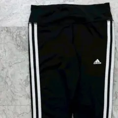 adidas　レギンス　タイツ　ブラック　レディース　S　スリーストライプス