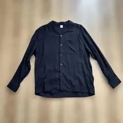 ブラックレーヨンオープンカラーシャツ　FRONT 11201オリジナル