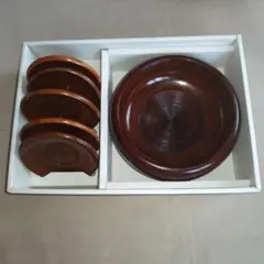木製（欅けやき） 菓子器 銘々皿 セット