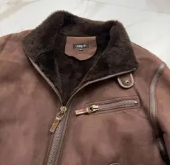 希少✨リアルムートン 羊革 ボア ジャケット ビンテージ ブラウン XL