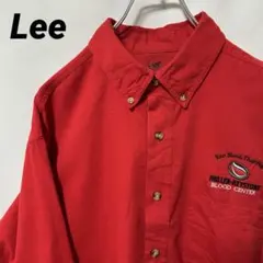 N-6437 Lee リー アメリカ古着 ワークシャツ 長袖シャツ 刺繍 XLのサムネイル