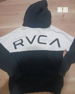 RVCA ルーカプルオーバーパーカー ブラック×ホワイト M