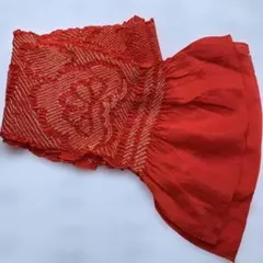 赤色絞り帯揚げ七五三用