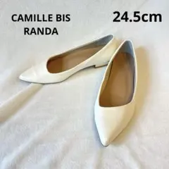 CAMILLE BIS RANDA ホワイト ポインテッドトゥ フラットシューズのサムネイル